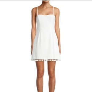 French Connection White Pom Pom Mini Dress